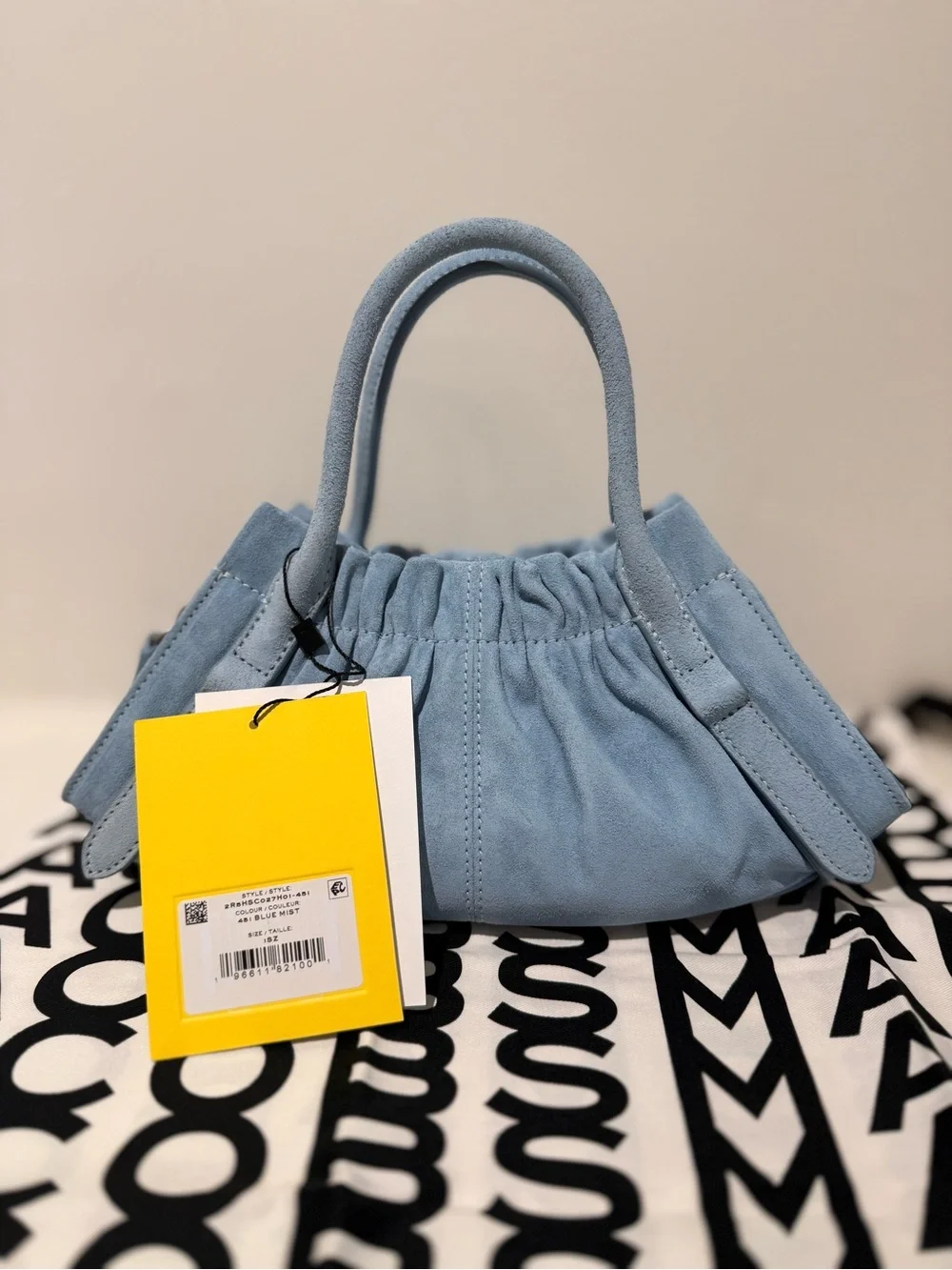 NWT Marc Jacobs THE SUEDE CRISTINA SMALL SATCHEL- blue mist
